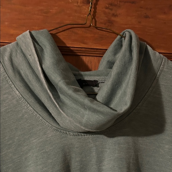 Jane and Delancey Teal Cowl Neck Sweatshirt - Picture 3 of 3
